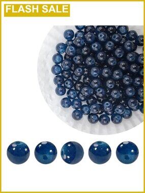 400pc 8mm Round Glass Beads for Bracelet Jewelry Making DIY Crafts